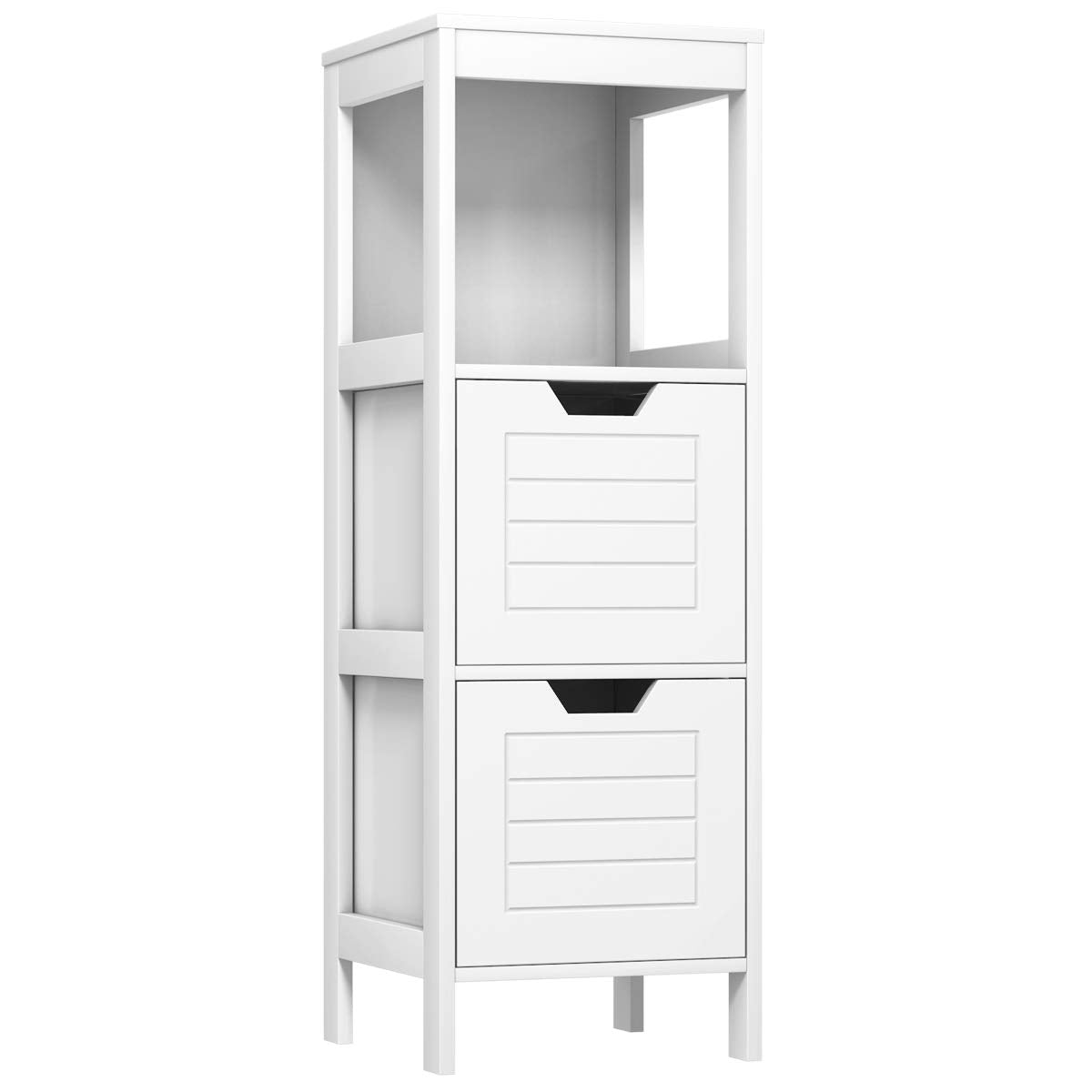 Meuble de salle de bain Tangkula, meuble de rangement multifonctionnel en bois avec 2 tiroirs réglables